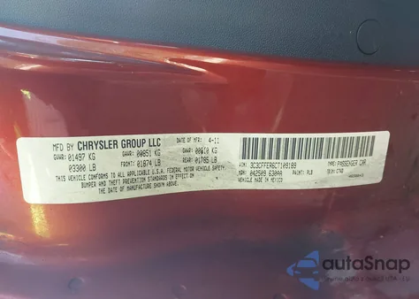 2012 Fiat 500C Lounge из США, поврежденный, VIN 3C3CFFER6CT109189